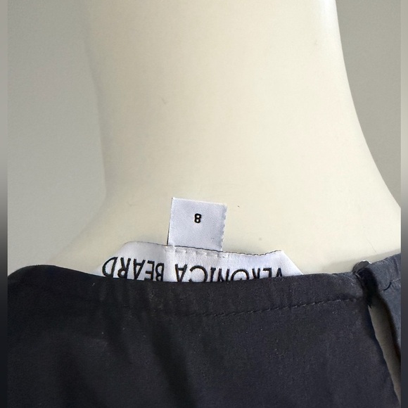 Veronica Beard Bisa Twisted Stretch Cotton Poplin Top Black Sleeveless Sz 8 248$ - Picture 9 of 10